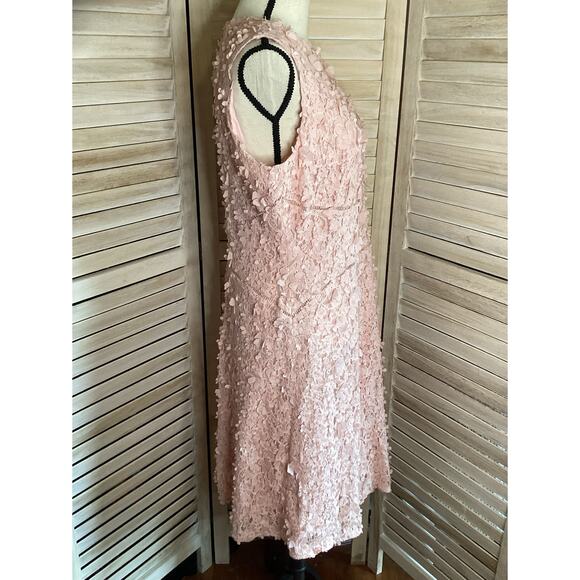 Sportmax Defile Pink 3 D Floral Appliqué Fit and Flare Formal Dress L -XL - Picture 6 of 12